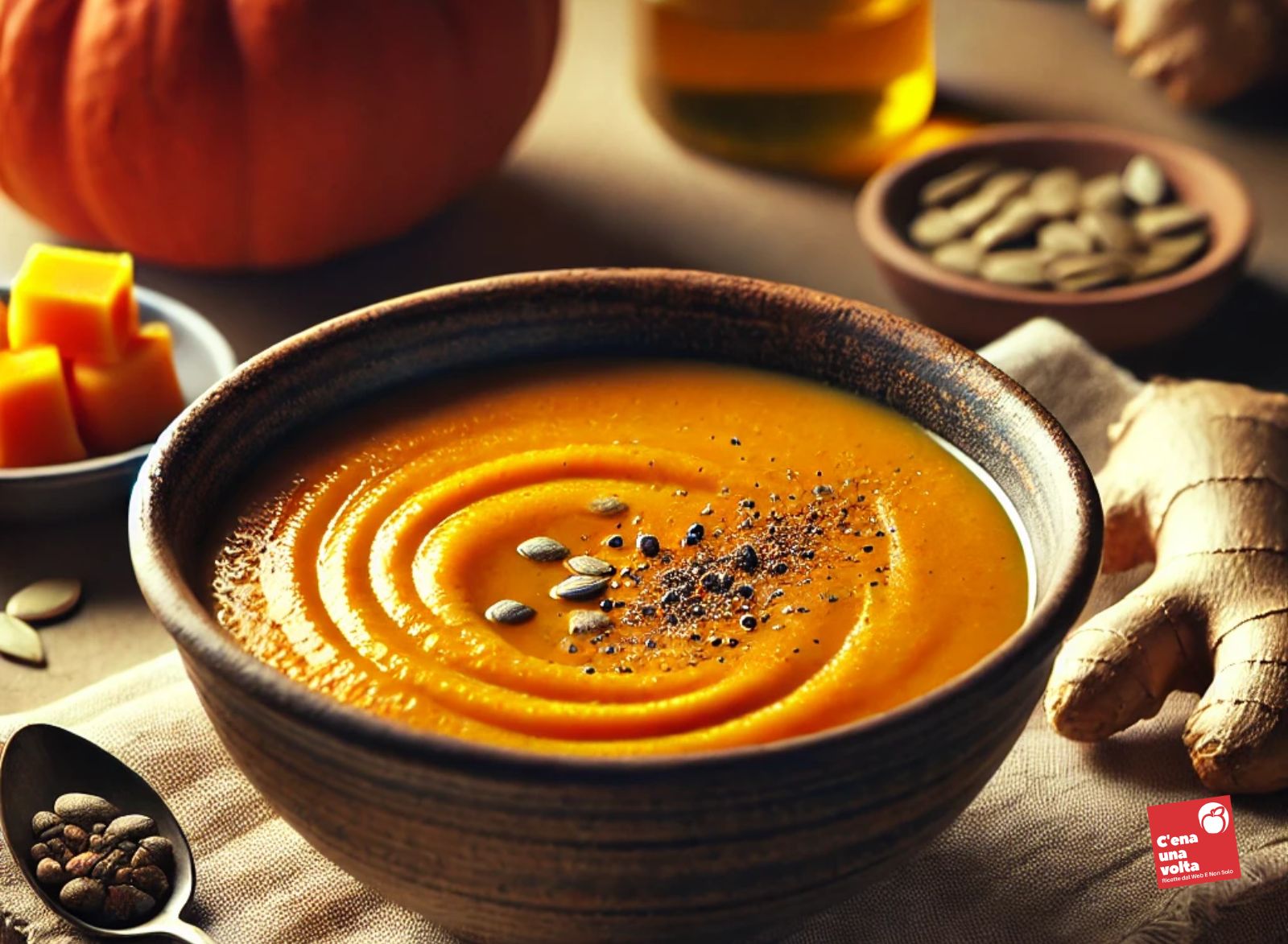 Vellutata di Zucca e Zenzero oroscopo di novembre culinario, ricette per ogni segno zodiacale c'ena una volta