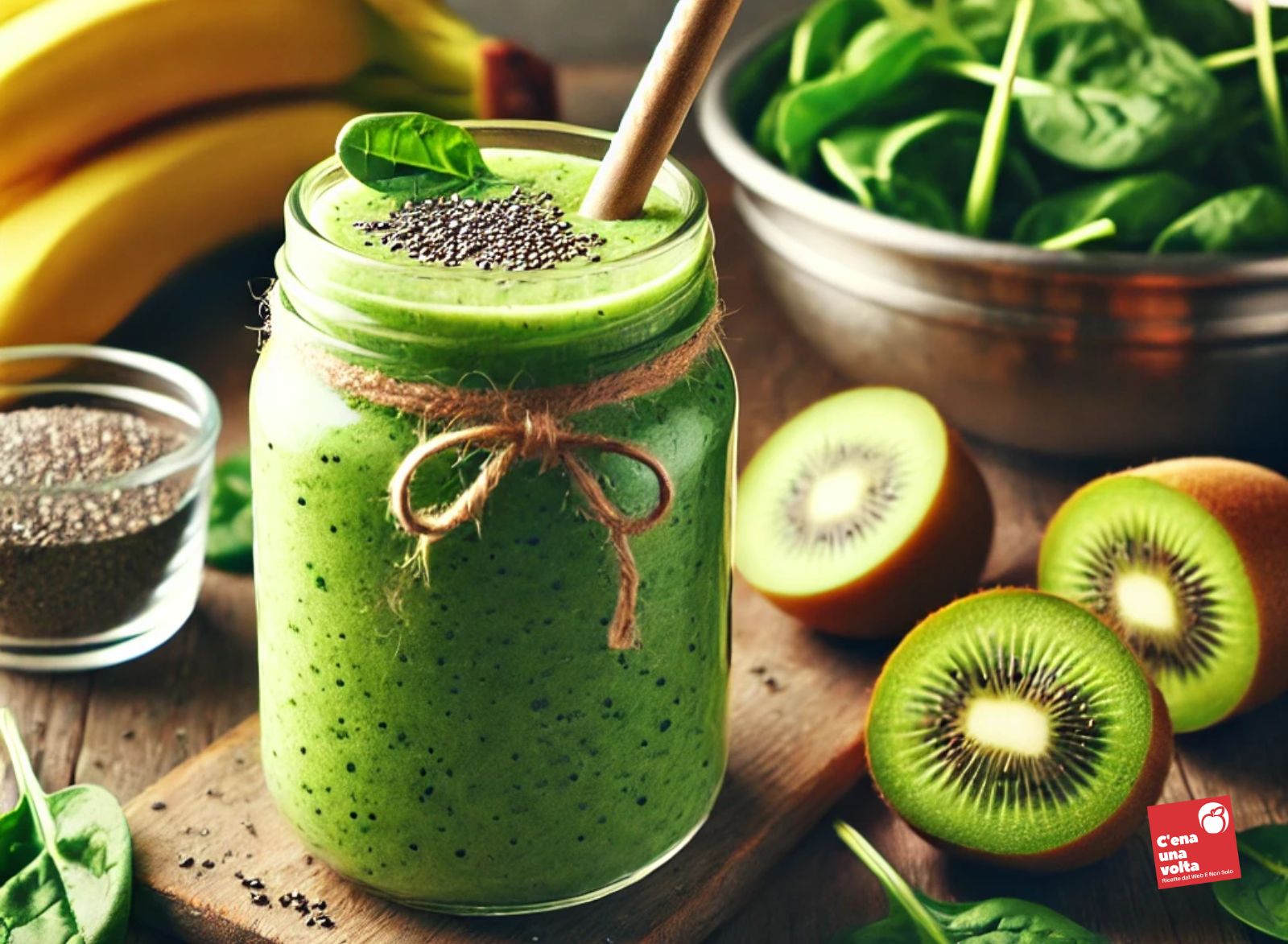 Smoothie Verde con Spinaci e Kiwi ricette per rafforzare il sistema immunitario, idee, alimenti e consigli c'ena una volta