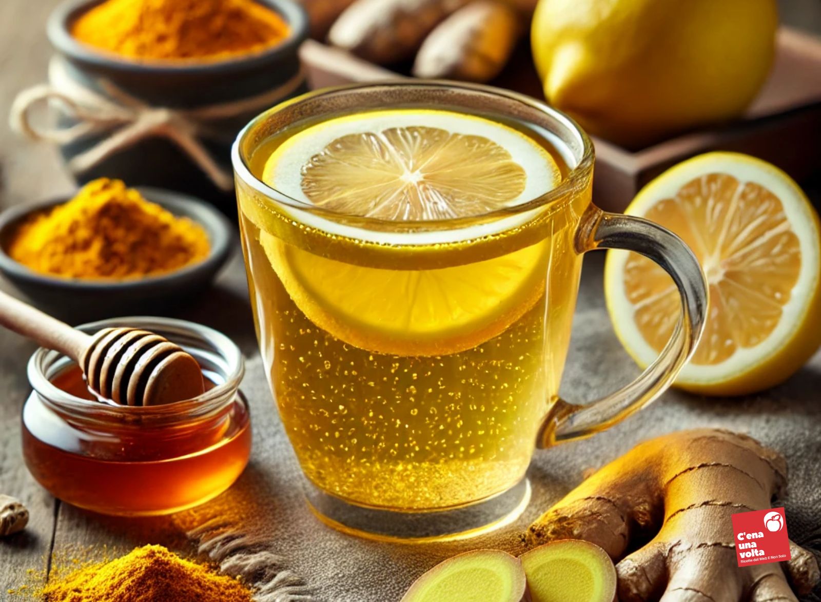 Tisana Detox con Limone, Zenzero e Curcuma ricette per rafforzare il sistema immunitario, idee, alimenti e consigli c'ena una volta