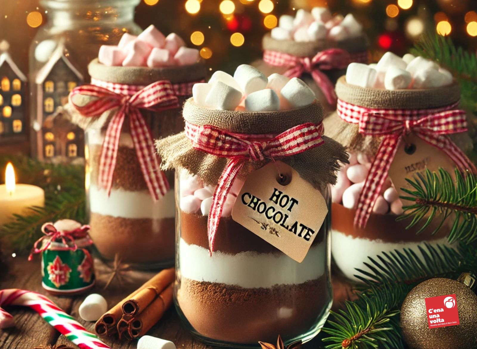 Vasetti di Preparati per Cioccolata Calda snack di natale light, idee, ricette e abbinamenti fit c'ena una volta