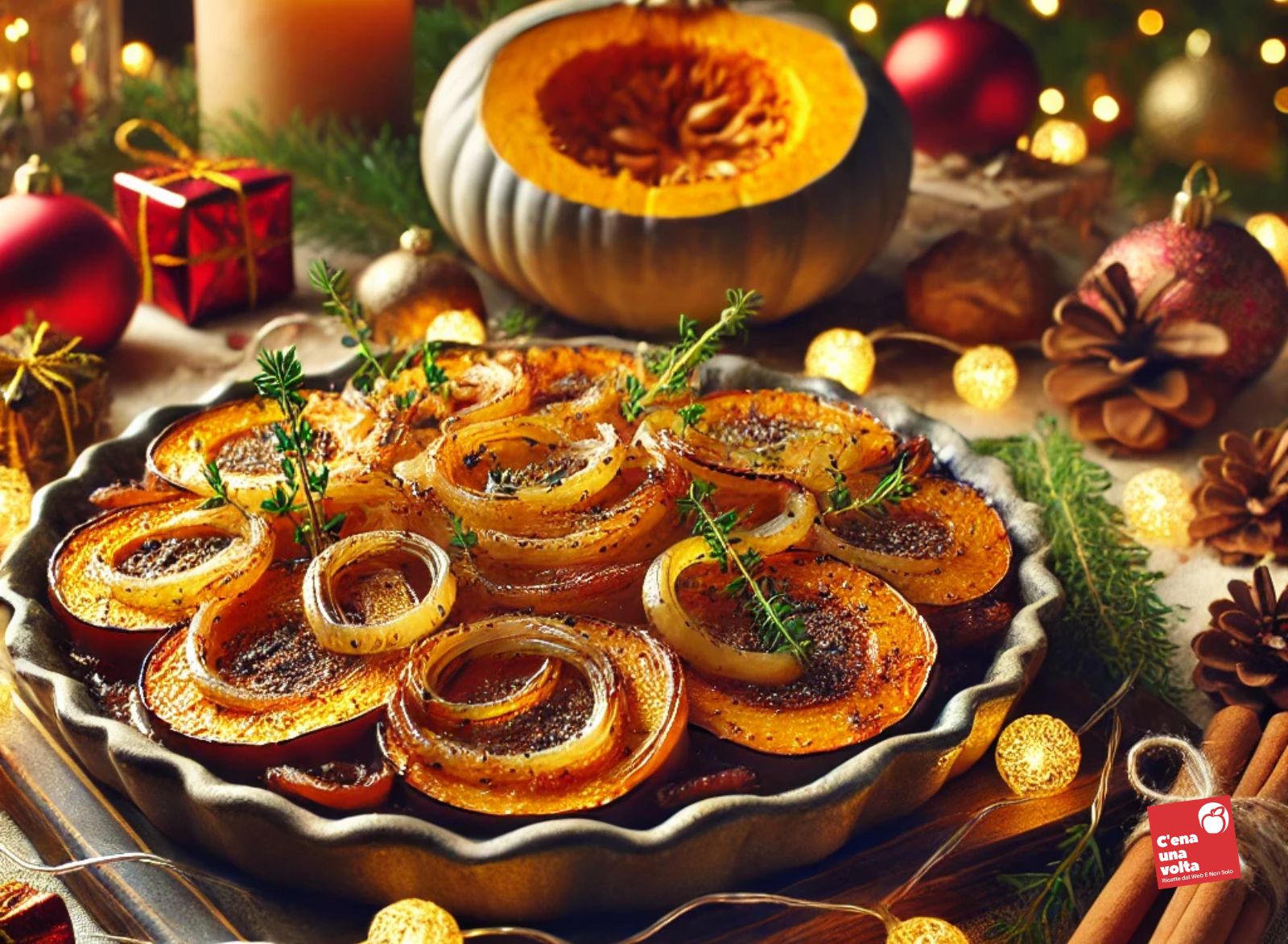 Zucca e cipolle caramellate consigli per un Natale sano, ricette, suggerimenti e strategie natalizie c'ena una volta
