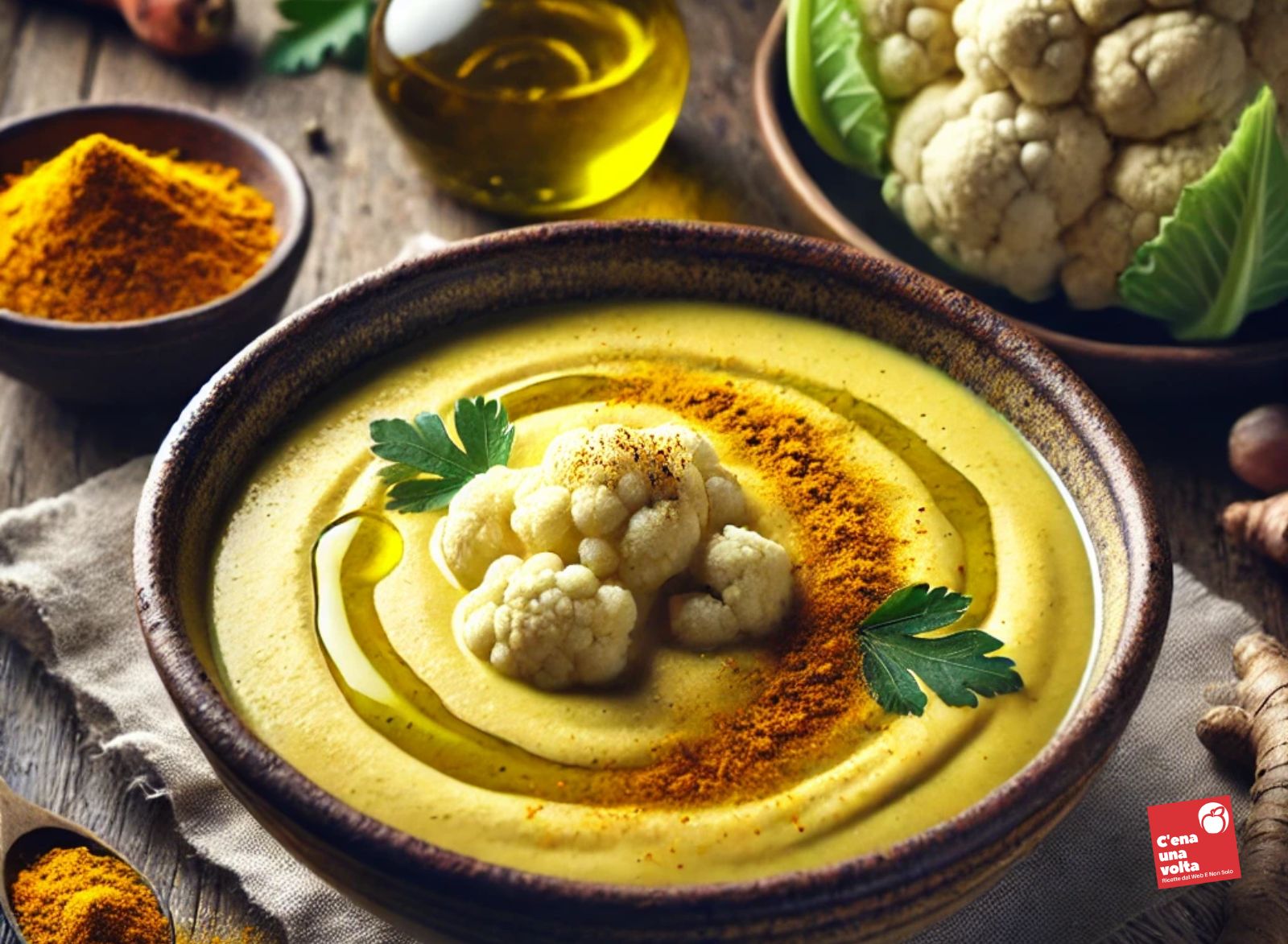 Zuppa di Cavolfiore e Curcuma ricette invernali light e FIT, idee, consigli e abbinamenti c'ena una volta