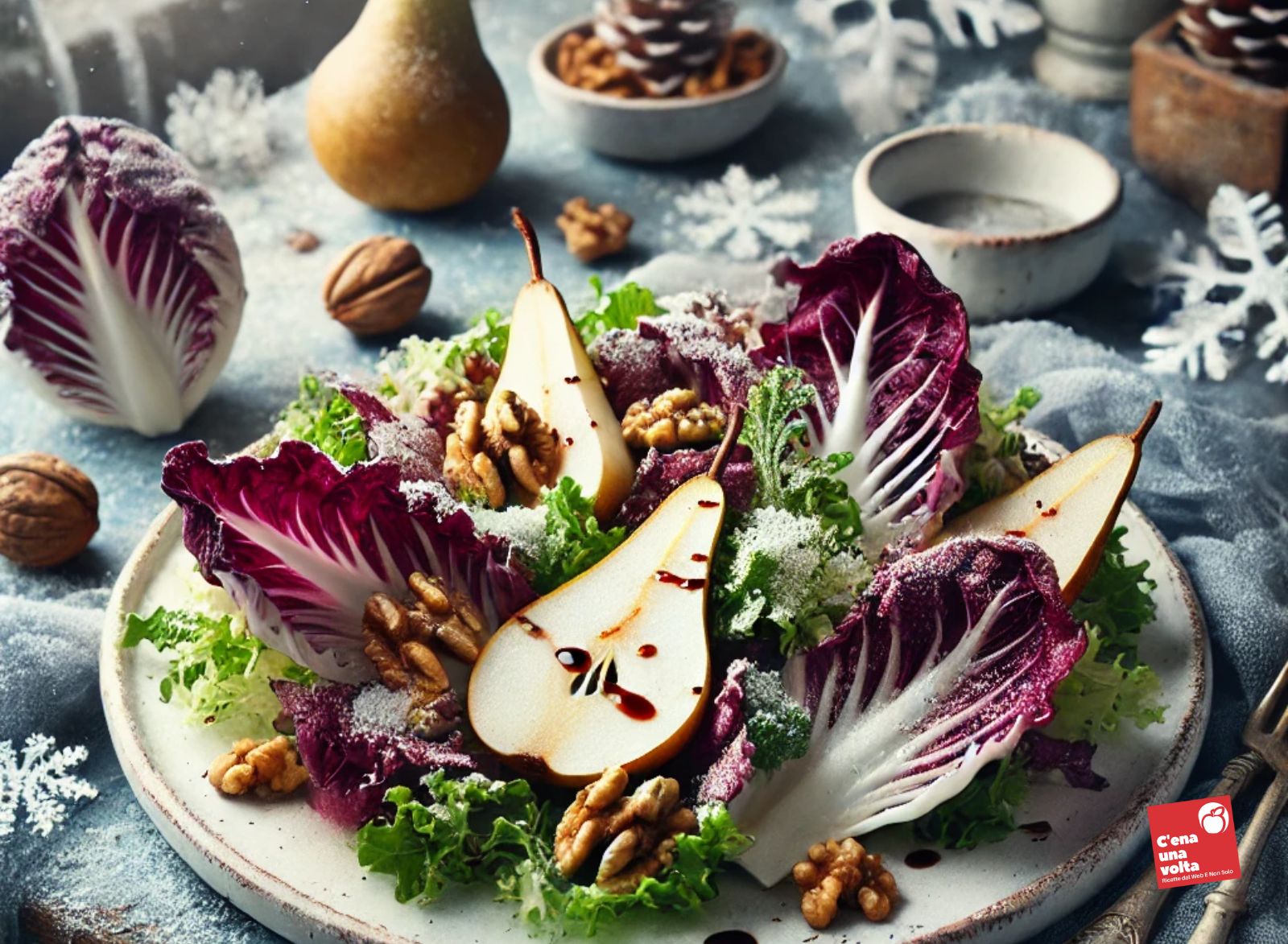 insalata di radicchio, pere e noci antipasti di gennaio, idee, ricette e abbinamenti FIT e light c'ena una volta