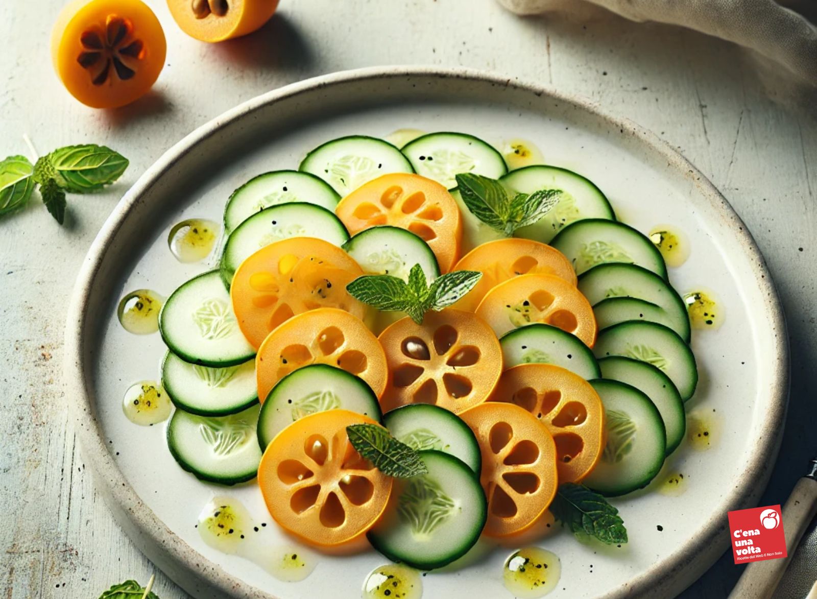 Carpaccio di nespole e cetriolo nespole a dieta, ricette light e FIT, abbinamenti e consigli c'ena una volta