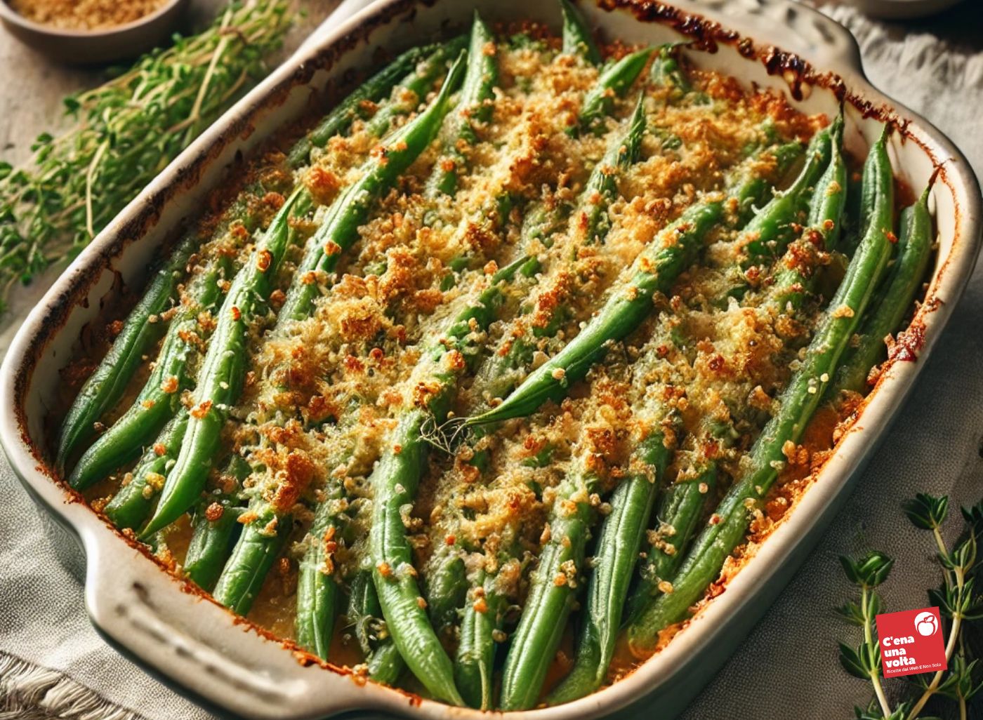 Fagiolini gratinati al forno fagiolini a dieta, ricette cheto, low carb, light, fit, abbinamenti e benefici c'ena una volta