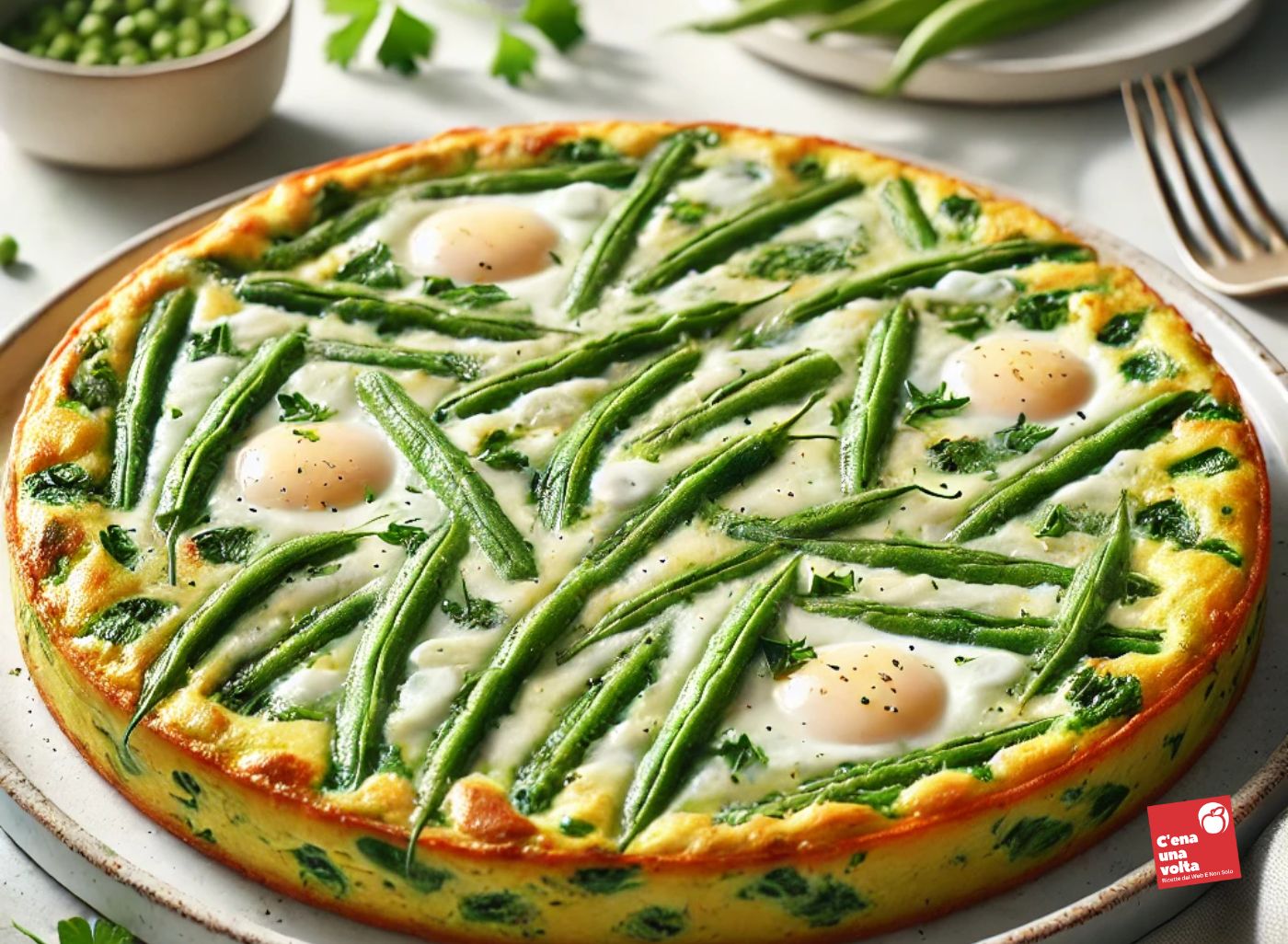 Frittata light di fagiolini e albumi fagiolini a dieta, ricette cheto, low carb, light, fit, abbinamenti e benefici c'ena una volta
