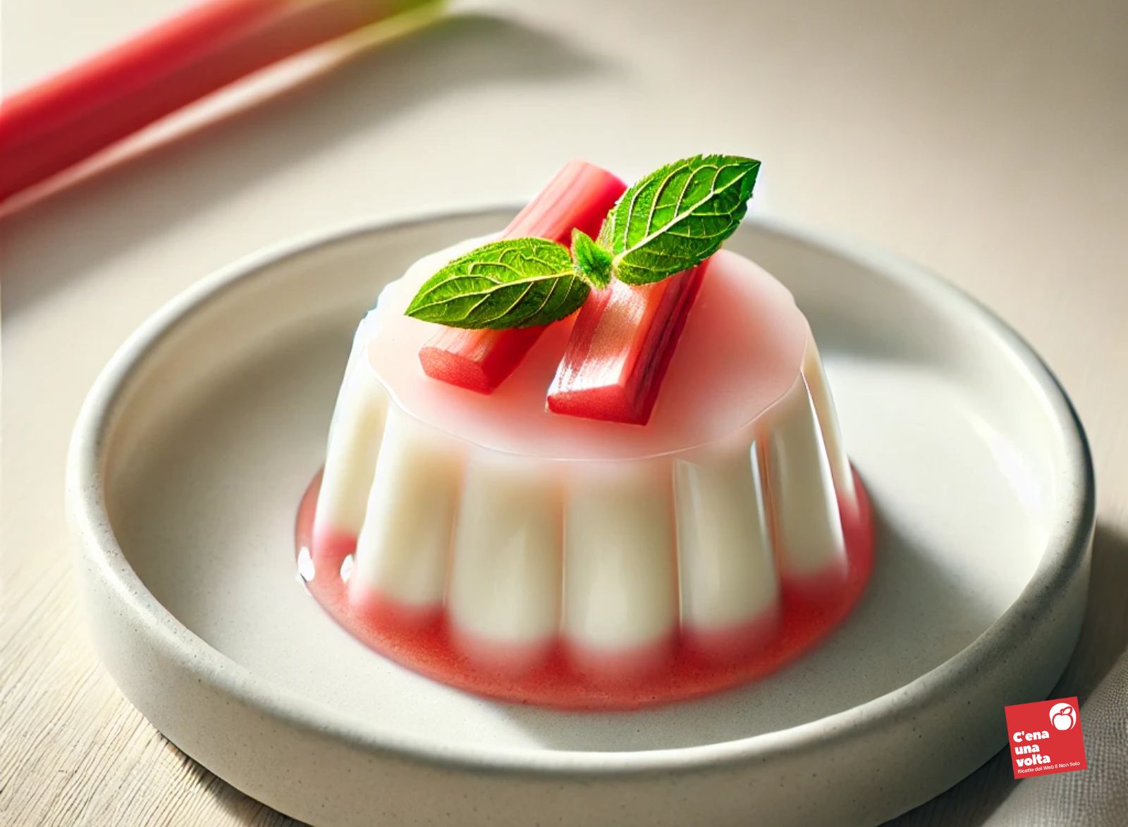 Panna cotta leggera al rabarbaro dolci light di maggio, ricette keto, fit, low carb, dietetiche, abbinamenti e consigli c'ena una volta